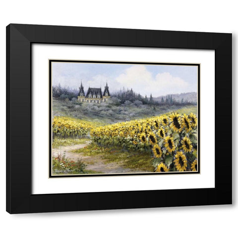 Sunflowers Black Modern Wood Framed Art Print with Double Matting by Withaar, Reint