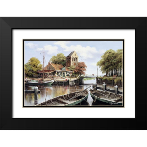 Dutch waterhouse Black Modern Wood Framed Art Print with Double Matting by Withaar, Reint