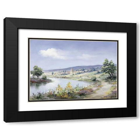 Lake way Black Modern Wood Framed Art Print with Double Matting by Withaar, Reint