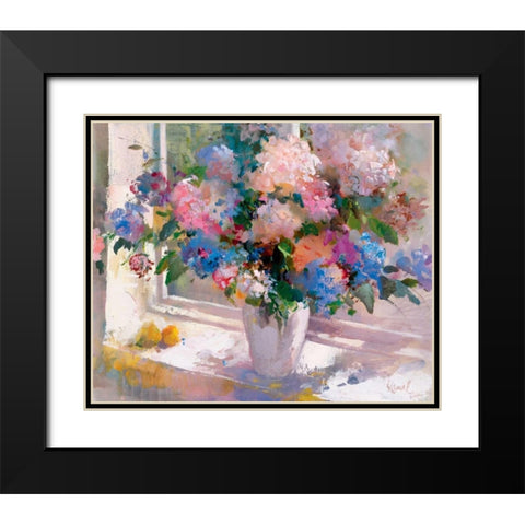 Hydrangea Black Modern Wood Framed Art Print with Double Matting by Camel, Stefanie