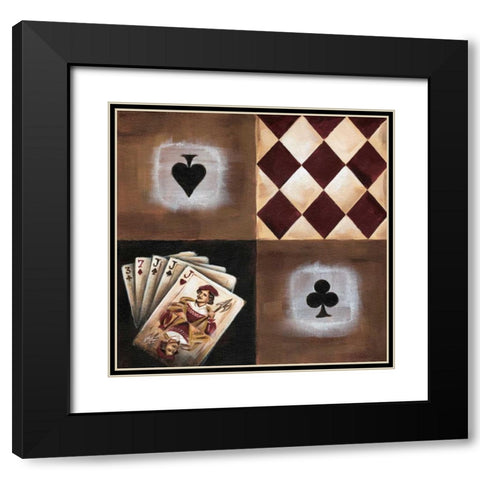 Three of a kind Black Modern Wood Framed Art Print with Double Matting by Fields, Wendy