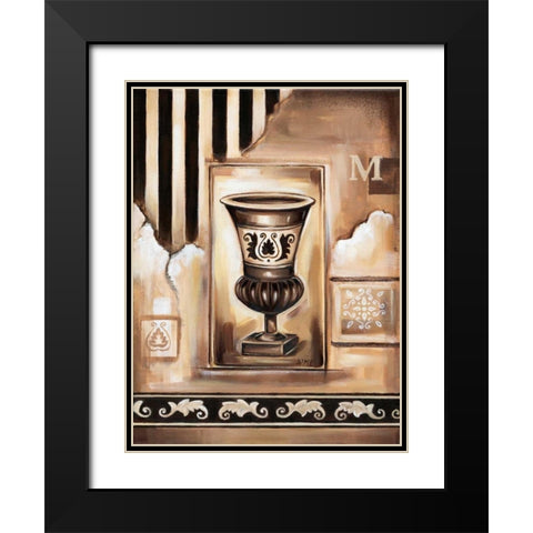 Vase I Black Modern Wood Framed Art Print with Double Matting by Fields, Wendy