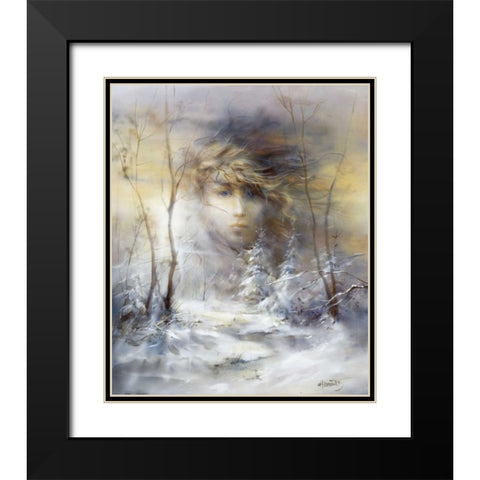 Winter Black Modern Wood Framed Art Print with Double Matting by Haenraets, Willem