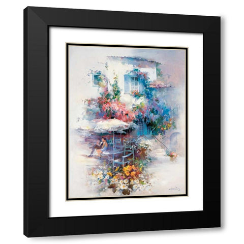 Summer gold Black Modern Wood Framed Art Print with Double Matting by Haenraets, Willem