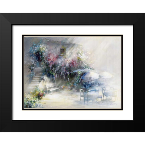 Blue garden Black Modern Wood Framed Art Print with Double Matting by Haenraets, Willem