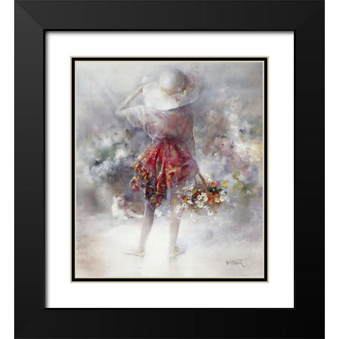 Flower-girl Black Modern Wood Framed Art Print with Double Matting by Haenraets, Willem