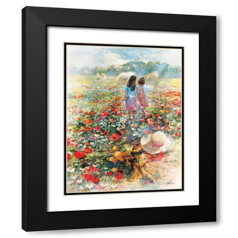 Summer of love Black Modern Wood Framed Art Print with Double Matting by Haenraets, Willem