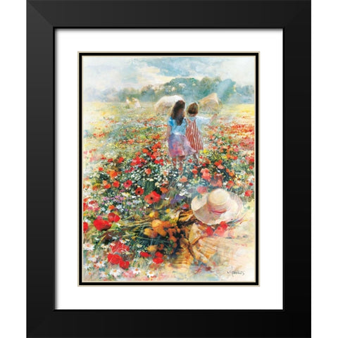 Summer of love Black Modern Wood Framed Art Print with Double Matting by Haenraets, Willem