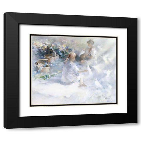 Sisters Black Modern Wood Framed Art Print with Double Matting by Haenraets, Willem