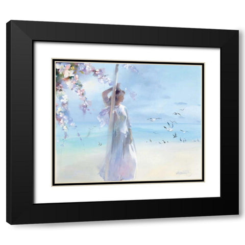 The beach Black Modern Wood Framed Art Print with Double Matting by Haenraets, Willem