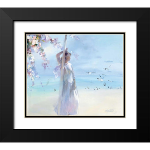 The beach Black Modern Wood Framed Art Print with Double Matting by Haenraets, Willem
