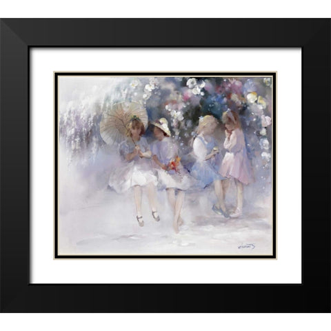 Friends Black Modern Wood Framed Art Print with Double Matting by Haenraets, Willem