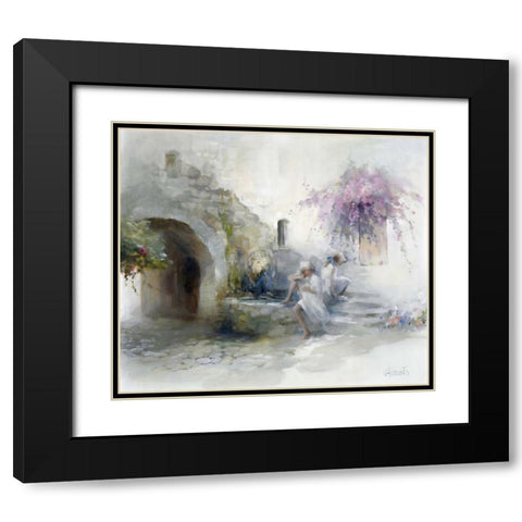Teen-agers Black Modern Wood Framed Art Print with Double Matting by Haenraets, Willem