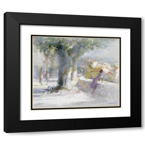 Whispering wind Black Modern Wood Framed Art Print with Double Matting by Haenraets, Willem