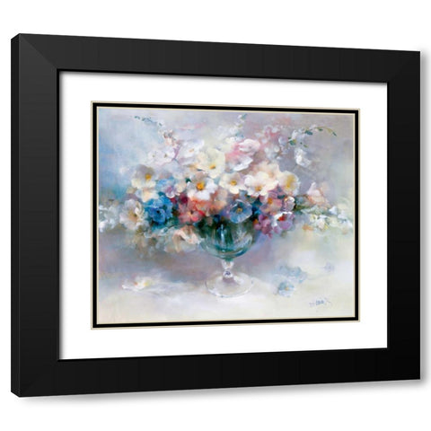 Crystal flowers Black Modern Wood Framed Art Print with Double Matting by Haenraets, Willem
