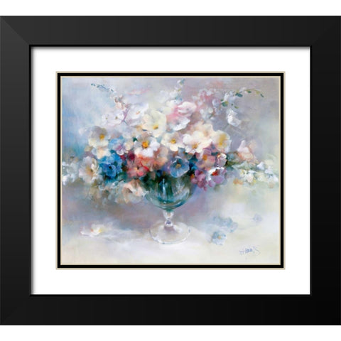 Crystal flowers Black Modern Wood Framed Art Print with Double Matting by Haenraets, Willem