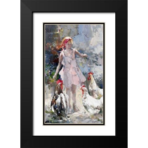 Feathered friends Black Modern Wood Framed Art Print with Double Matting by Haenraets, Willem