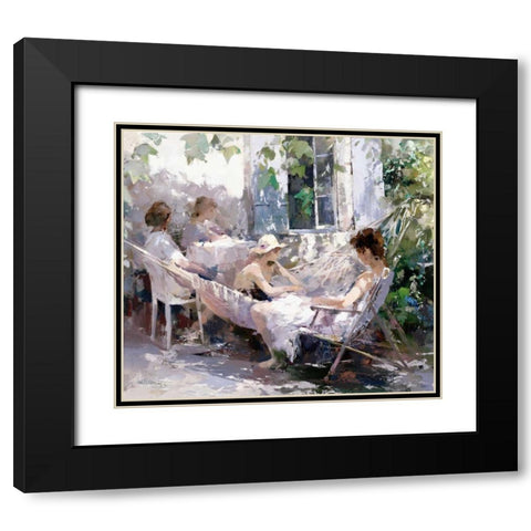 Tell me a story Black Modern Wood Framed Art Print with Double Matting by Haenraets, Willem