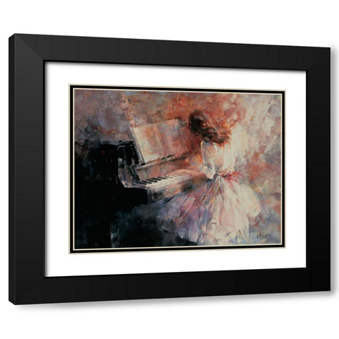 Romantic rhythm Black Modern Wood Framed Art Print with Double Matting by Haenraets, Willem