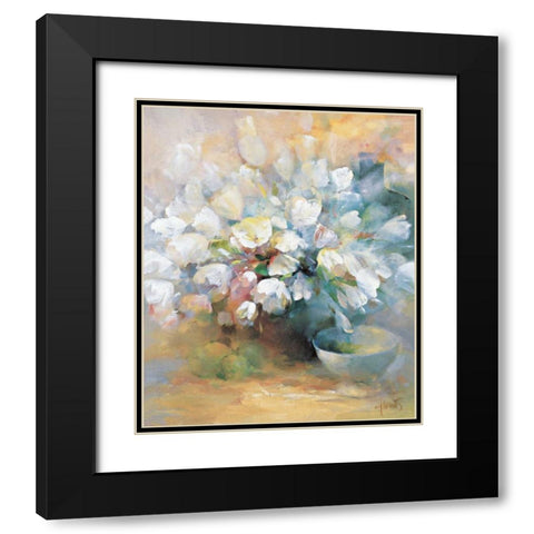 Sparkling white tulips I Black Modern Wood Framed Art Print with Double Matting by Haenraets, Willem