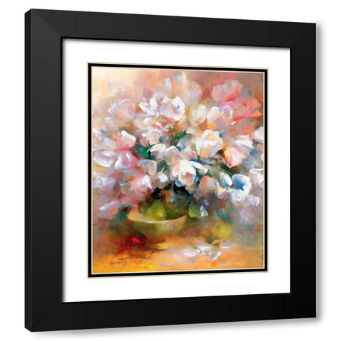 Sparkling white tulips II Black Modern Wood Framed Art Print with Double Matting by Haenraets, Willem