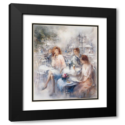 Terrace Black Modern Wood Framed Art Print with Double Matting by Haenraets, Willem