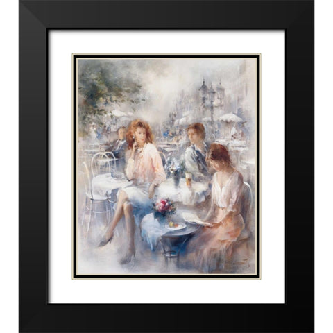Terrace Black Modern Wood Framed Art Print with Double Matting by Haenraets, Willem