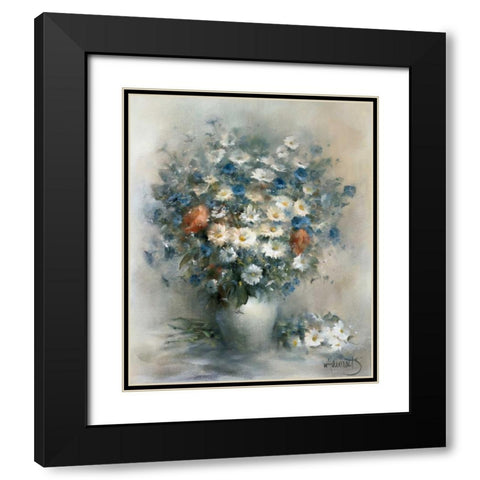 Flower bouquet Black Modern Wood Framed Art Print with Double Matting by Haenraets, Willem
