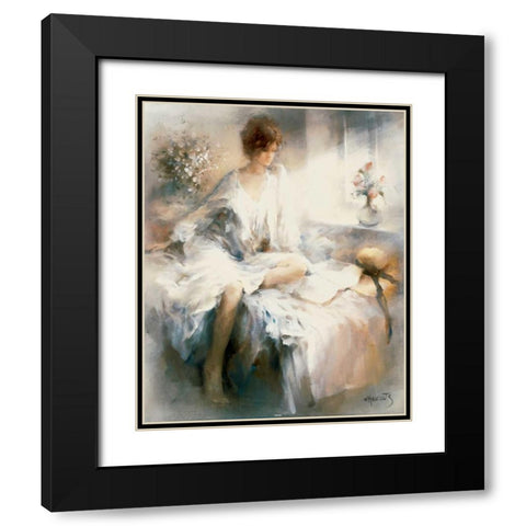 Meditation Black Modern Wood Framed Art Print with Double Matting by Haenraets, Willem