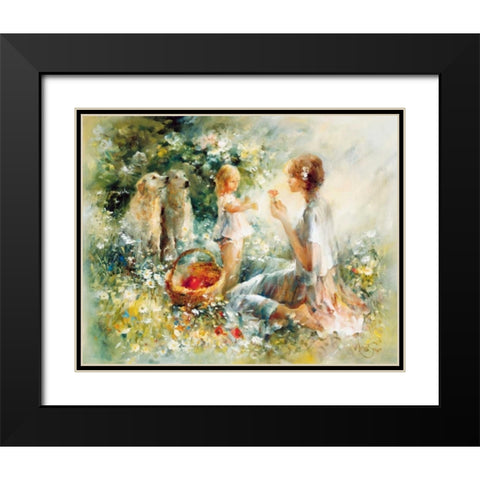 Picnic Black Modern Wood Framed Art Print with Double Matting by Haenraets, Willem