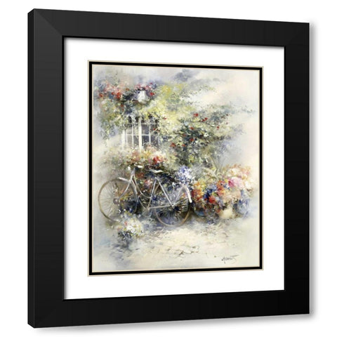 Blossom Black Modern Wood Framed Art Print with Double Matting by Haenraets, Willem
