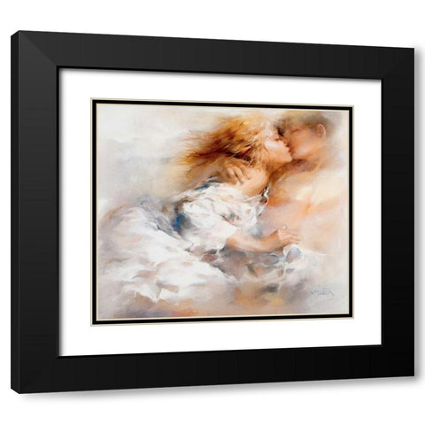 Passionate Black Modern Wood Framed Art Print with Double Matting by Haenraets, Willem