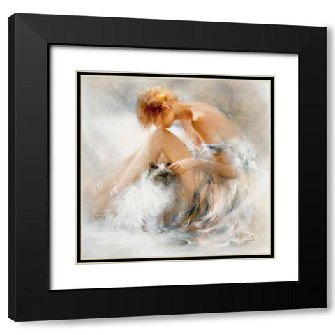 Desire Black Modern Wood Framed Art Print with Double Matting by Haenraets, Willem
