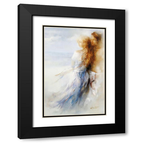 Together Black Modern Wood Framed Art Print with Double Matting by Haenraets, Willem