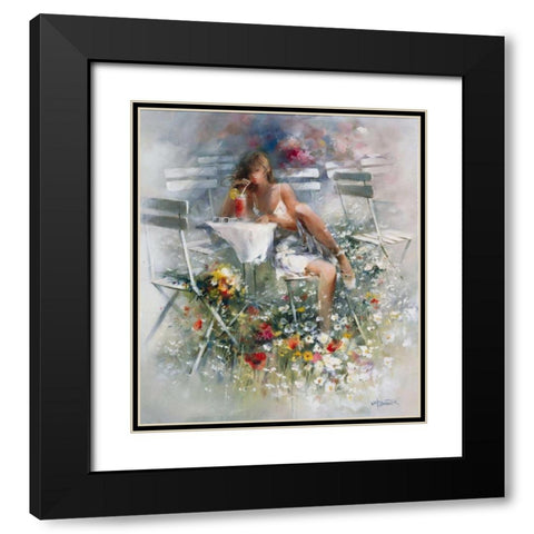 Aperitif Black Modern Wood Framed Art Print with Double Matting by Haenraets, Willem