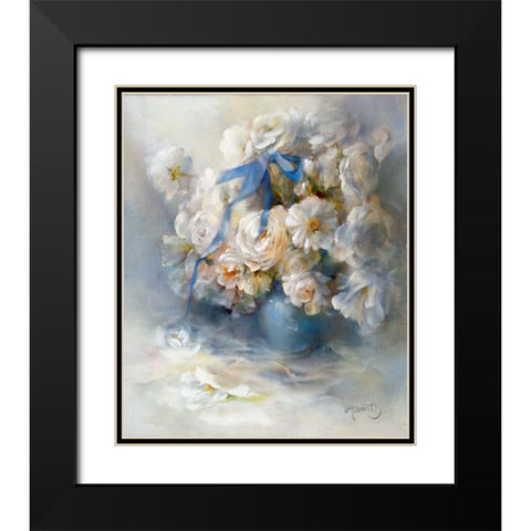 Ranunculus Black Modern Wood Framed Art Print with Double Matting by Haenraets, Willem