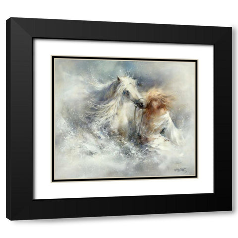 Scene in water Black Modern Wood Framed Art Print with Double Matting by Haenraets, Willem