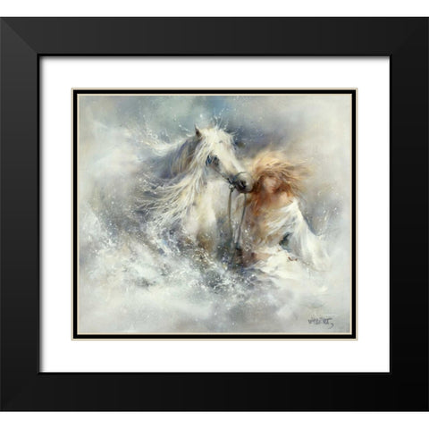 Scene in water Black Modern Wood Framed Art Print with Double Matting by Haenraets, Willem