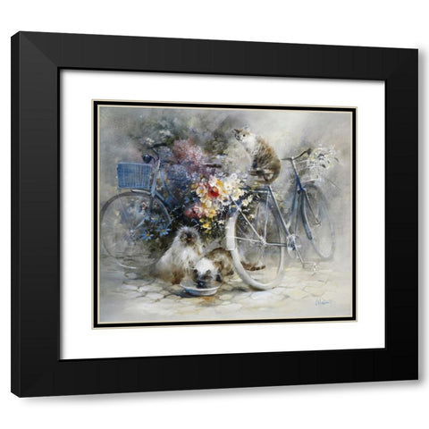 Bicycle race Black Modern Wood Framed Art Print with Double Matting by Haenraets, Willem
