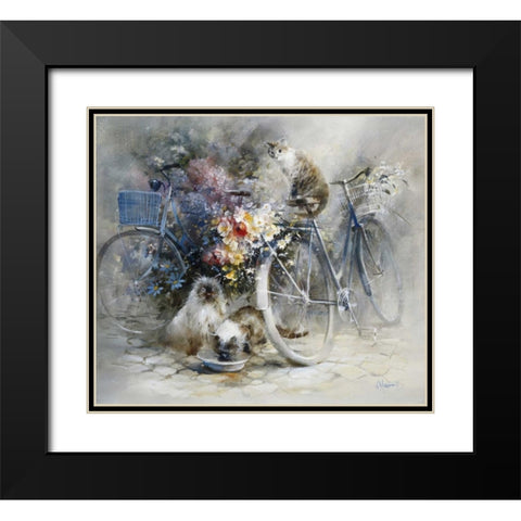 Bicycle race Black Modern Wood Framed Art Print with Double Matting by Haenraets, Willem