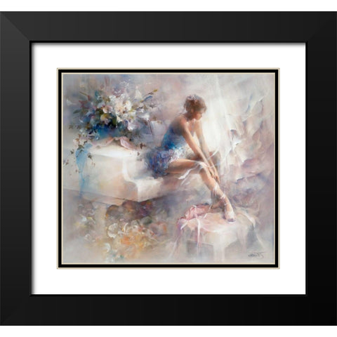 Melodies Black Modern Wood Framed Art Print with Double Matting by Haenraets, Willem
