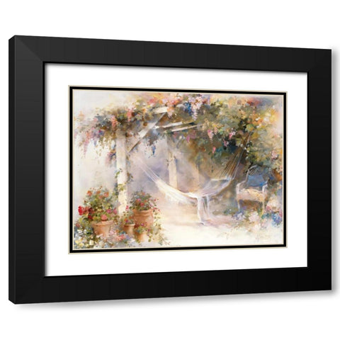 Patio Black Modern Wood Framed Art Print with Double Matting by Haenraets, Willem