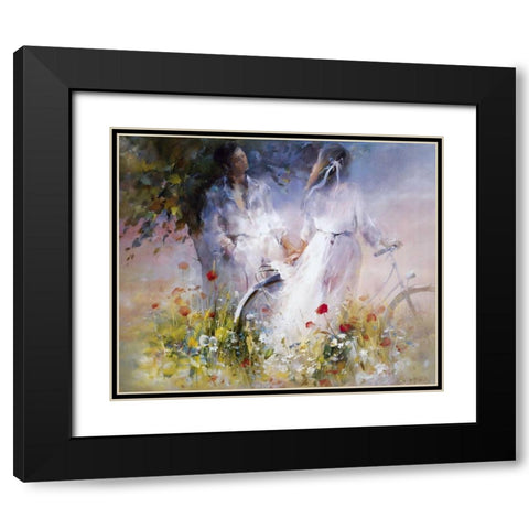 Just the two of us Black Modern Wood Framed Art Print with Double Matting by Haenraets, Willem