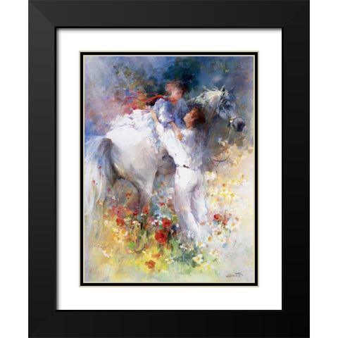 Embraceable you Black Modern Wood Framed Art Print with Double Matting by Haenraets, Willem