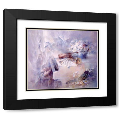 Like a song Black Modern Wood Framed Art Print with Double Matting by Haenraets, Willem