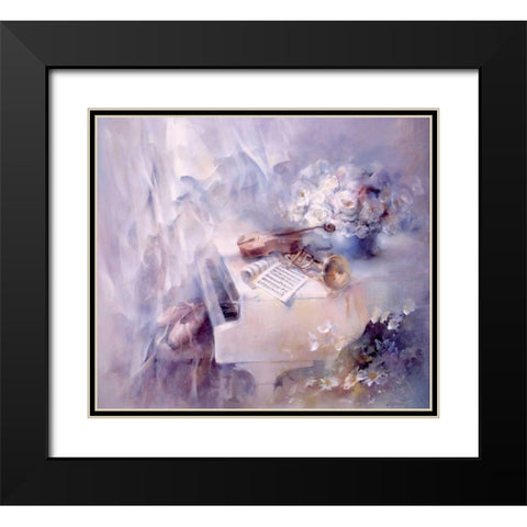 Like a song Black Modern Wood Framed Art Print with Double Matting by Haenraets, Willem