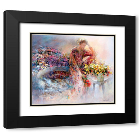 Thinking of you Black Modern Wood Framed Art Print with Double Matting by Haenraets, Willem