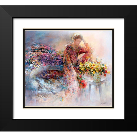 Thinking of you Black Modern Wood Framed Art Print with Double Matting by Haenraets, Willem