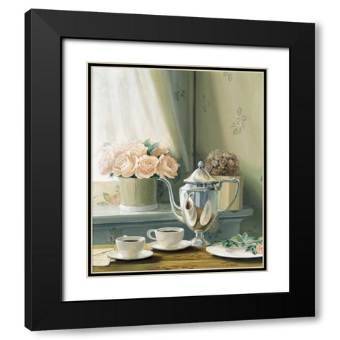Morning coffee Black Modern Wood Framed Art Print with Double Matting by Roelofs, Wouter