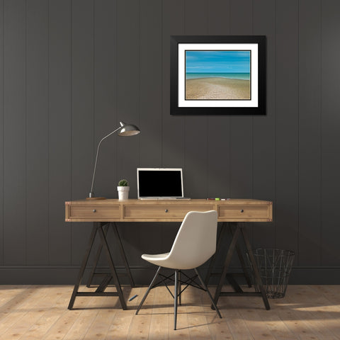 Tranquil beach Black Modern Wood Framed Art Print with Double Matting by Frank, Assaf